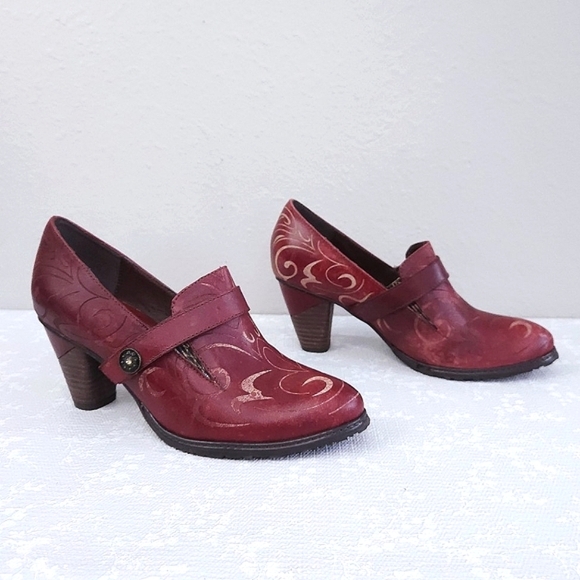 SOCOFY Retro Ankle Booties Slip-On Leather Pumps - Picture 3 of 9